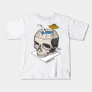 Corolla, NC Summertime Vacationing Skull Drink Kids T-Shirt